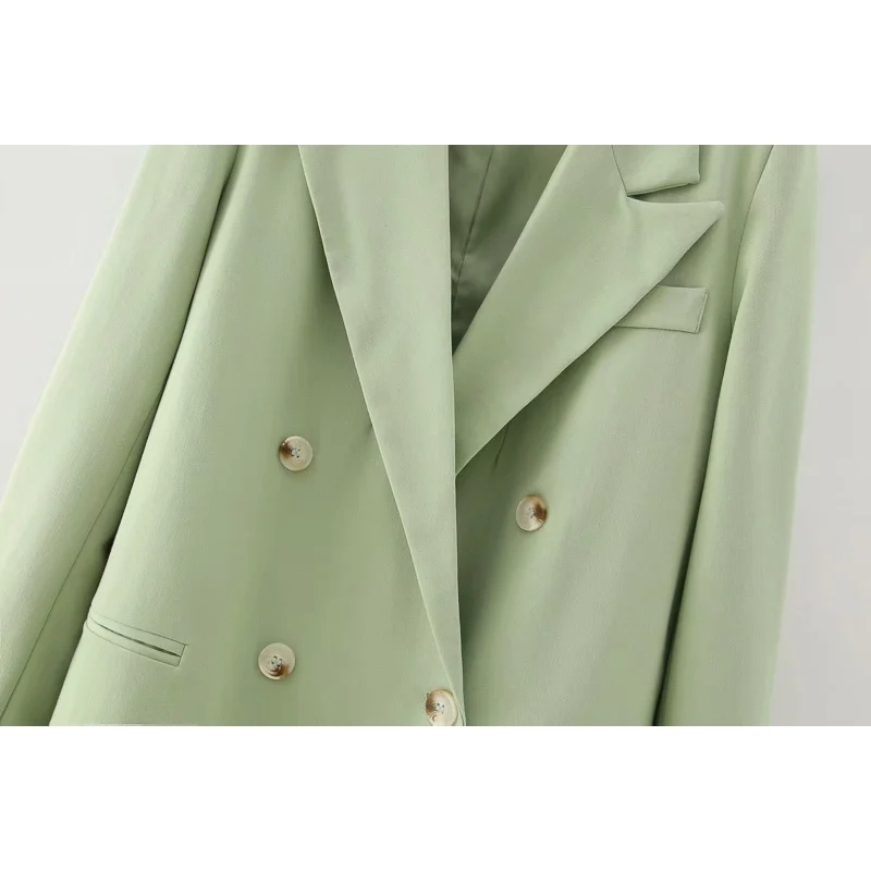 vintage women twill pattern jackets autumn green buttonfly ladies suits casual female coats fashion girls jacket 210430