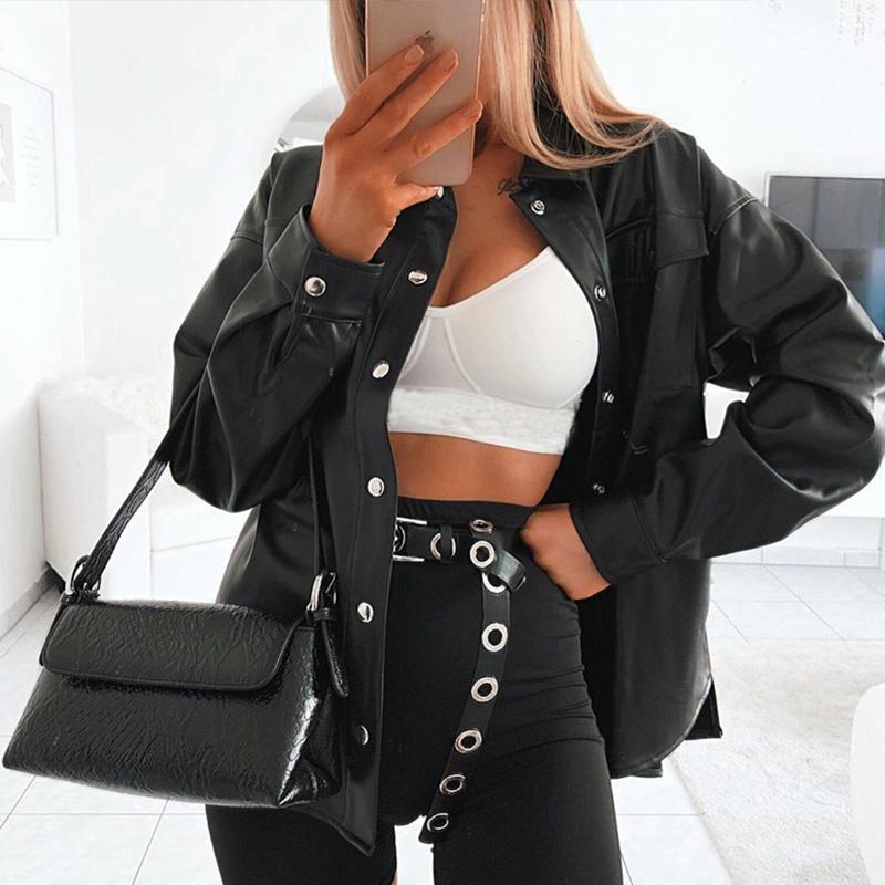 Women' Jackets 2022 Vintage PU Leather Autumn Winter Women Coats Fashion Long Sleeve Buttons Lapel Neck Casual Outerwear Solid, Black
Women' Jackets 2022 Vintage PU Leather Autumn Winter Women Coats Fashion Long Sleeve Buttons Lapel Neck Casual Outerwear Solid, Black