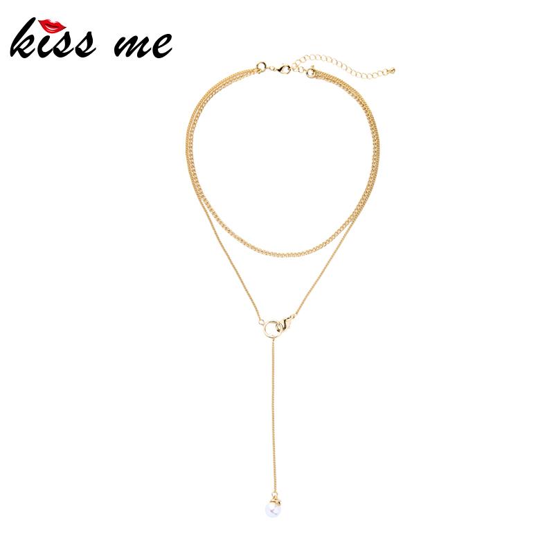 Pendant Necklaces Kissme Women Layered Necklace Party Gifts Exquisite Acrylic Pearl Gold Color Long Chain Fashion Jewelry
Pendant Necklaces Kissme Women Layered Necklace Party Gifts Exquisite Acrylic Pearl Gold Color Long Chain Fashion Jewelry