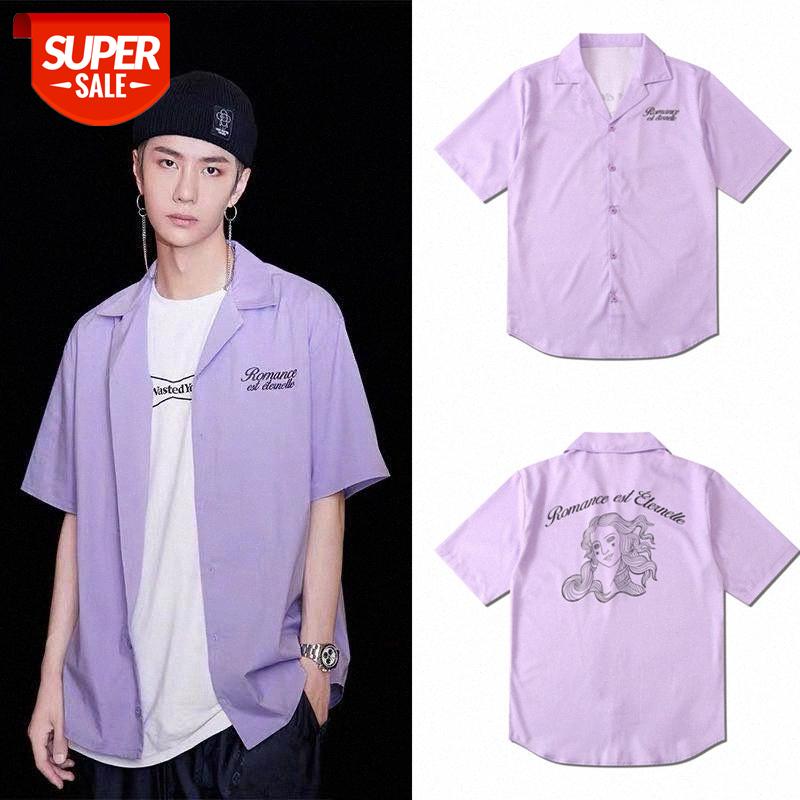 Wang Yibo with purple short-sleeved shirt men and women loose couple cardigan half-sleeved #GO5N, White;black
Wang Yibo with purple short-sleeved shirt men and women loose couple cardigan half-sleeved #GO5N, White;black