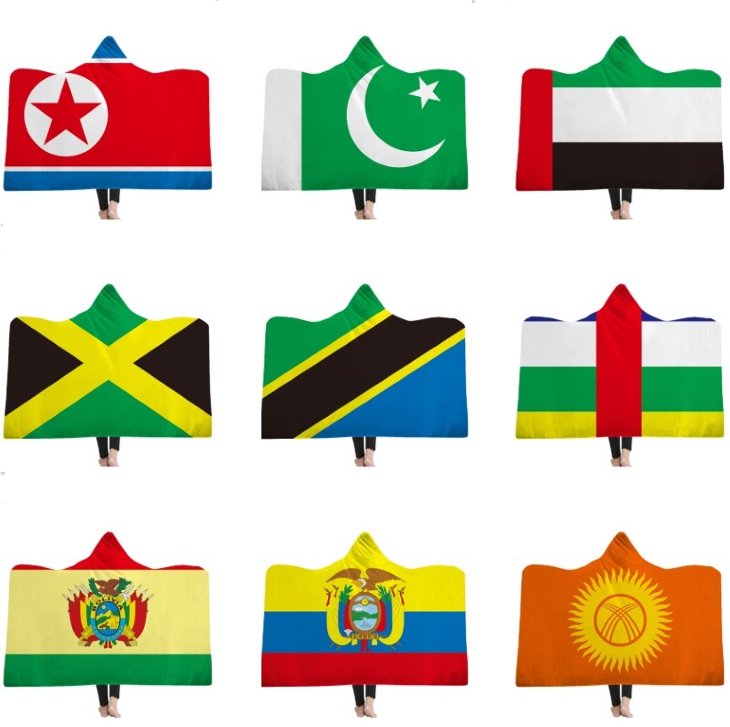 Child Adults Flags of Different Countries Blanket Fleece Home Warm All National Flag Hooded Blankets Wearable Children Kids Gift
Child Adults Flags of Different Countries Blanket Fleece Home Warm All National Flag Hooded Blankets Wearable Children Kids Gift