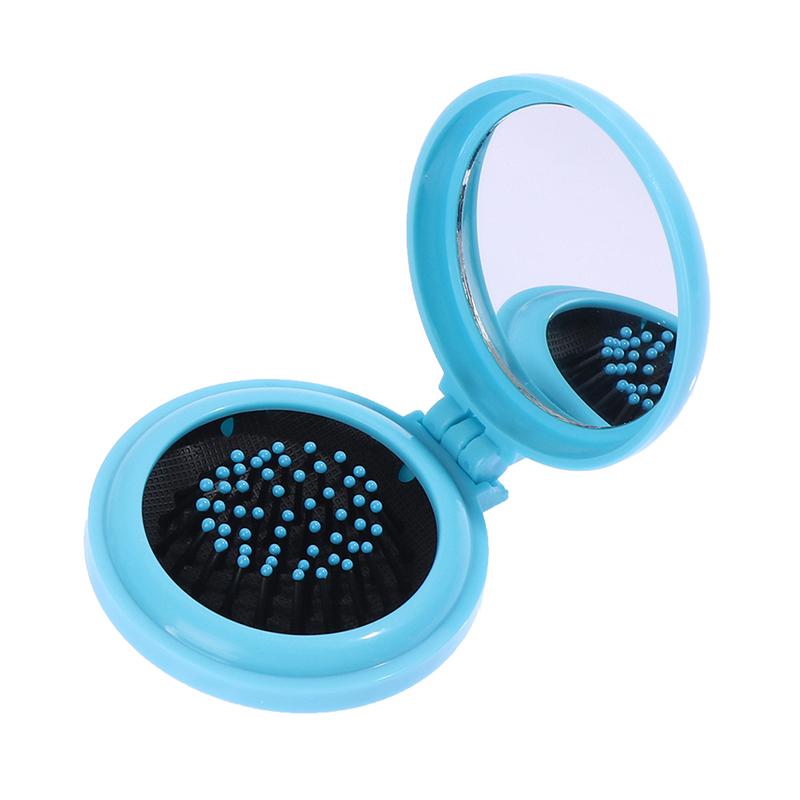 Hair Brushes 1pc Folding Air Bag Comb With Mirror Compact Pocket Size Portable Travel Brush Cosmetic Head Massager Relax