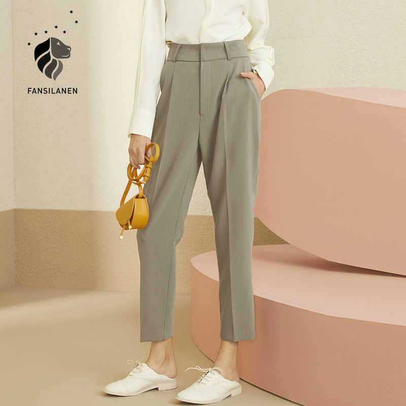FANSILANEN office lady white casual pants Streetwear high waist women's trousers Elegant autumn winter harem bottom 210607, Cyan
FANSILANEN office lady white casual pants Streetwear high waist women's trousers Elegant autumn winter harem bottom 210607, Cyan
