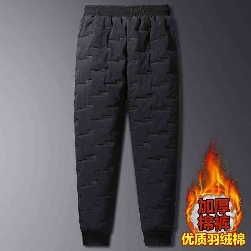 winter arrival Pant Male warm thicken trouser men's Casual elastic waist Pants Mens Down cotton trousers men size M-5XL 211112