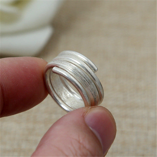 High quality 925 sterling silver wapped wire band rings American Europe antique handmade designer punk gothic Luxury jewelry accessories gifts