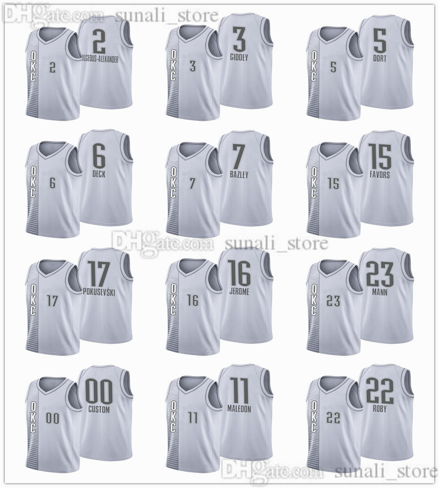 2021-22 City 75th Gray Edition 2 Shai Gilgeous-Alexander Jerseys Basketball 17 Aleksej Pokusevski 5 Luguentz Dort 3 Josh Giddey 15 Derrick Favors 6 Gabriel Deck
2021-22 City 75th Gray Edition 2 Shai Gilgeous-Alexander Jerseys Basketball 17 Aleksej Pokusevski 5 Luguentz Dort 3 Josh Giddey 15 Derrick Favors 6 Gabriel Deck