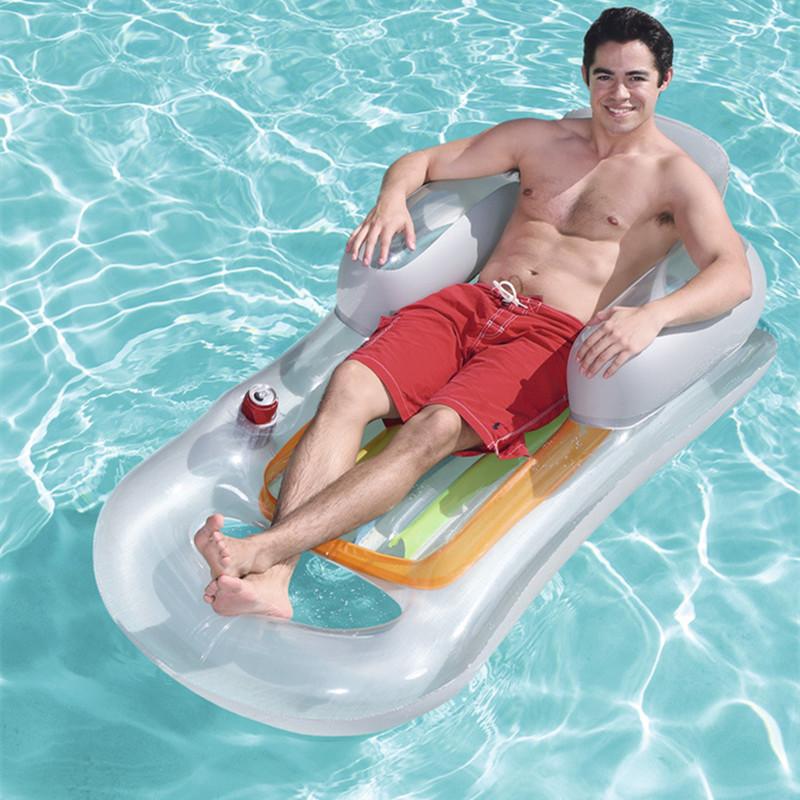 Inflatable Air Mattress Floating Row 157x89cm Pool Floats Lounge Sleeping Bed Chair For Swimming Beach Water Sports Tubes