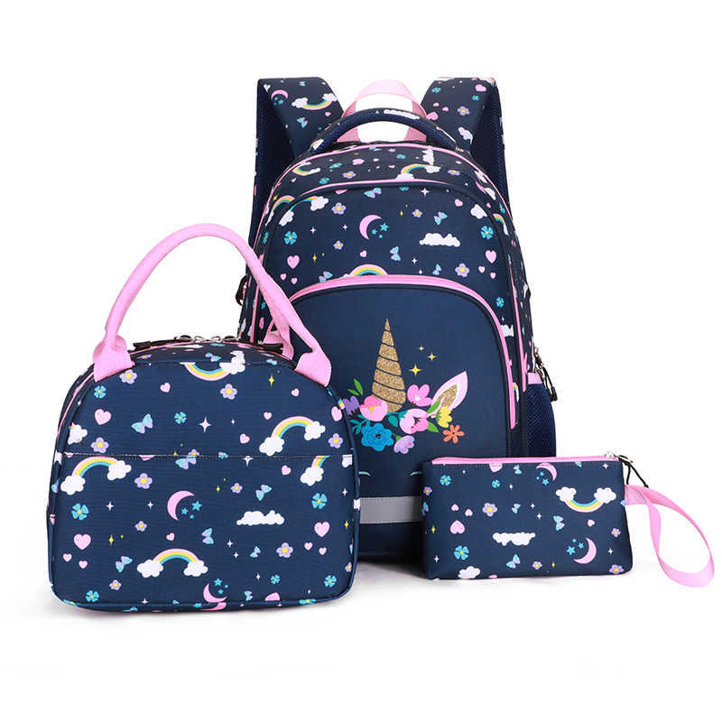 Beautiful Backpacks Girls School Bags Kids Bookbags Lunchbox Primary Student Backpack Waterproof 210809