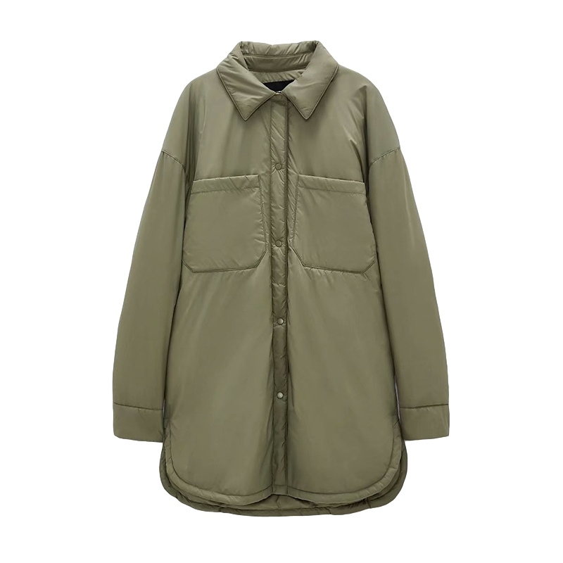 Army Green Women Long Parkas Spring-Autumn Fashion Ladies Waterproof Cotton Padded Jackets Vintage Female Chic Coats Girls 210430
