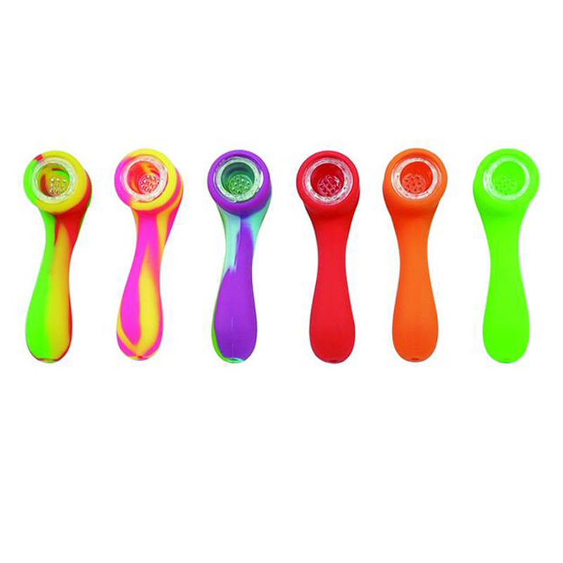 Wholesale Silicone Smoking Pipe Multi-color Bong Rig 4.6" Spoon Herb Tobacco Hand Pipe With Glass Bowl 50 Pcs/lot
Wholesale Silicone Smoking Pipe Multi-color Bong Rig 4.6" Spoon Herb Tobacco Hand Pipe With Glass Bowl 50 Pcs/lot