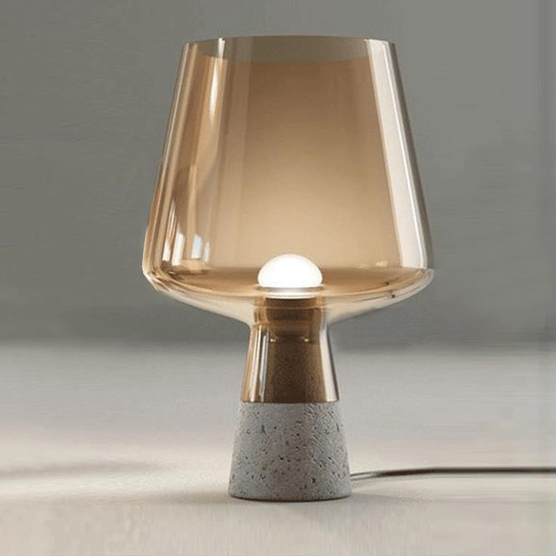 Contemporary Nordic Style Cement Base LED Bedside Table Lamp - Ideal for Home Office and Lounge Areas