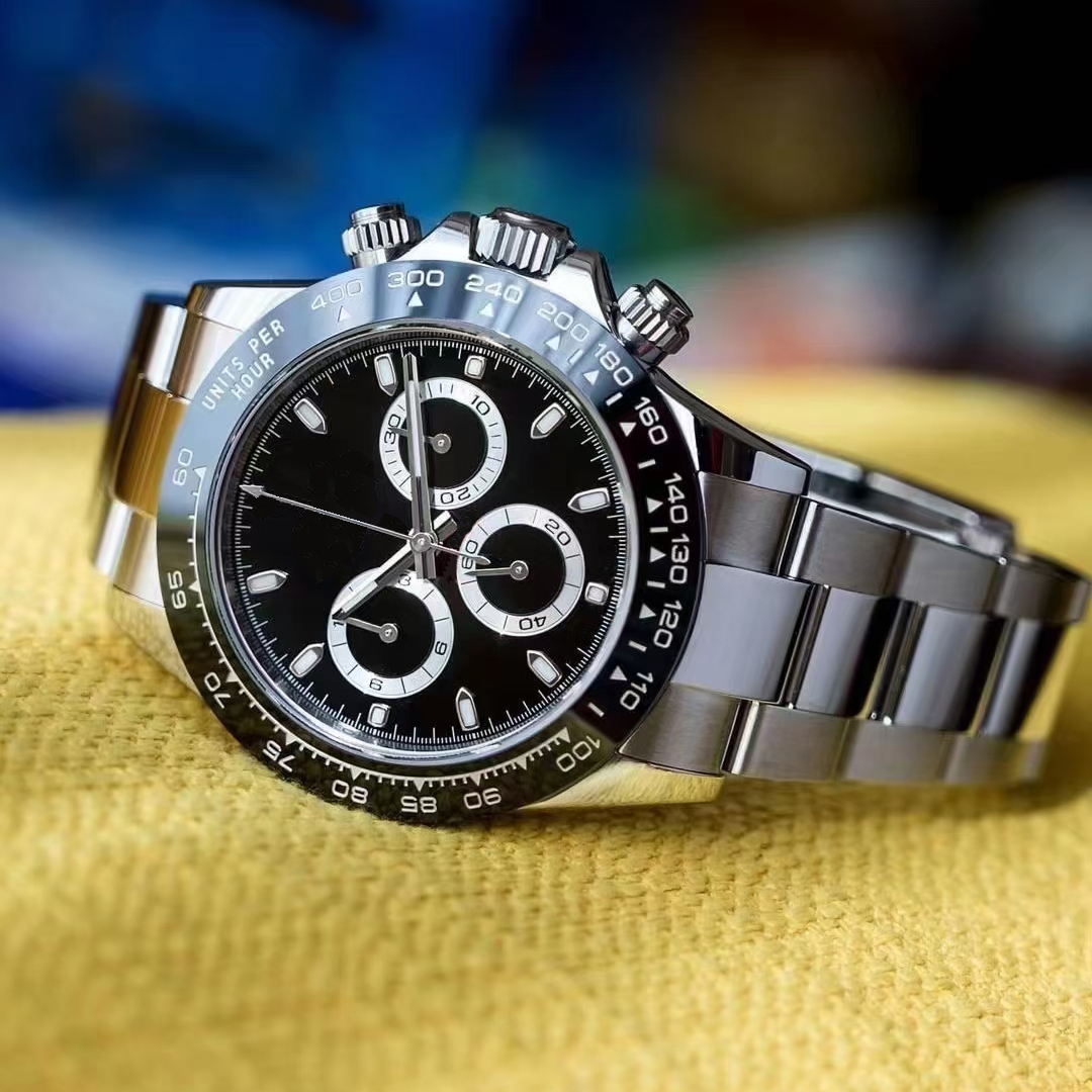 VK Chronograph Steel and Ceramic Men's Watch 40mm Black Dial Watch 116500 Automatic Mechanical