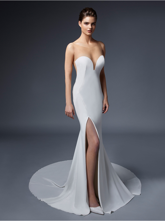Unique Mermaid Wedding Dress With Longsleeve Backless Jewel Illusion Bodice Applique Organza Cowl Backs Formal Occasion Custom Made Tulle Floor-length