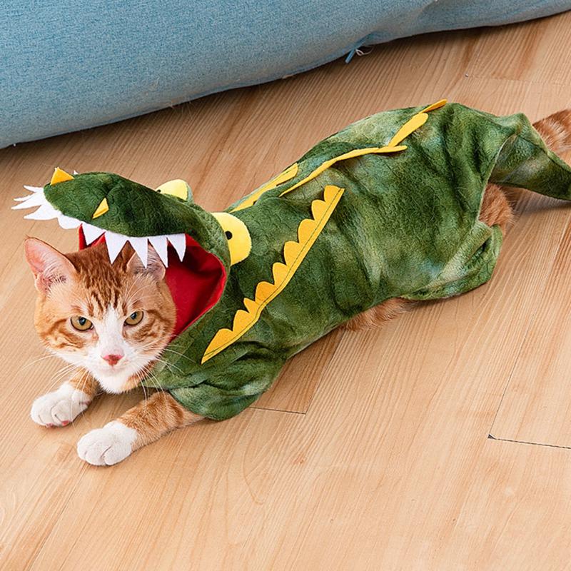 Cat Costumes Winter Warm Pet Dog Clothes Funny Crocodile Transformed Jacket Halloween Cosplay Costume Party Outfit Suppl