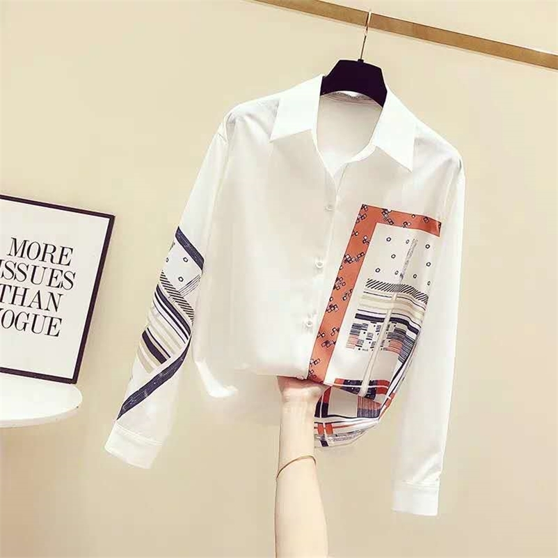 Women Turn Down Collar Print Shirt Spring Chiffon Blouse Long Sleeves Shirts Tops Office Ladies Blouuse Blusas A3244 210519, Beige
Women Turn Down Collar Print Shirt Spring Chiffon Blouse Long Sleeves Shirts Tops Office Ladies Blouuse Blusas A3244 210519, Beige