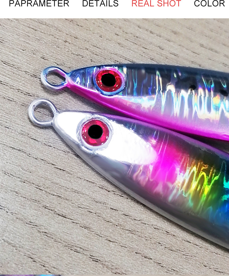 80g 100g 120g 150g Slow Flat Fall Lead Vertical Jig Lure Saltwater Artificial Fishing Lures Jigging for Tuna Kingfish Bass Salmon