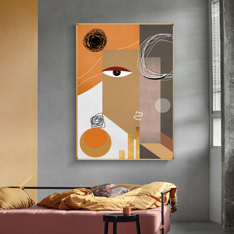 Abstract Face Line Nordic Poster Wall Art Pictures For Living Room Canvas Painting Modern Home Decor Sofa Colorful Geometry