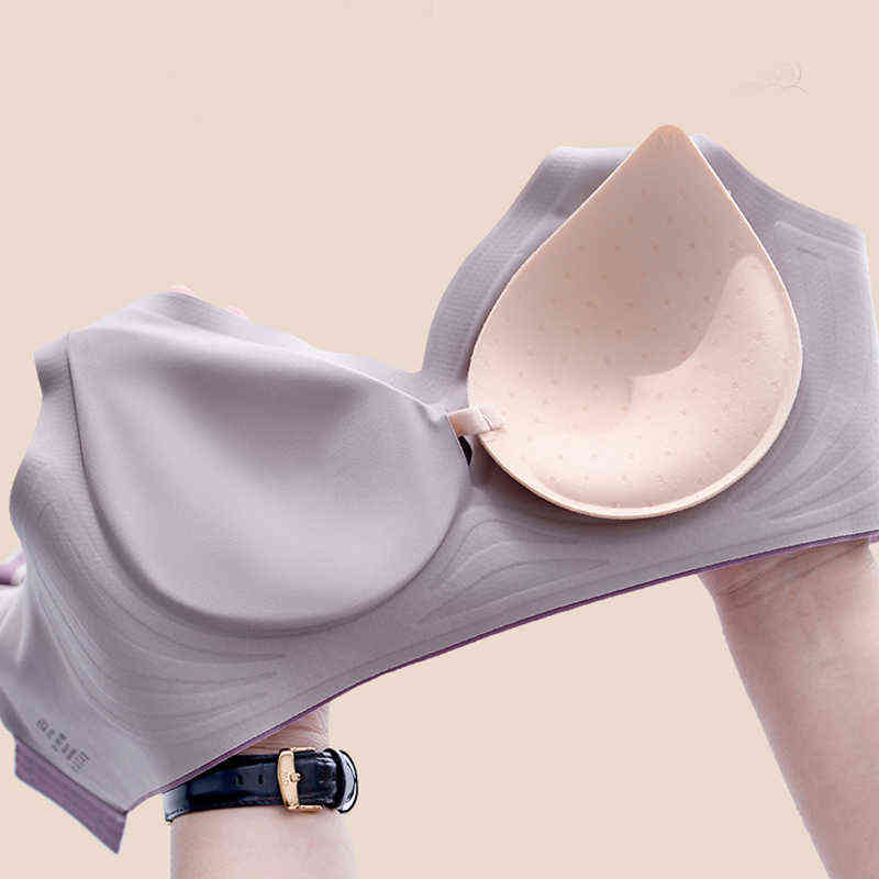 3pcs Color Latex Underwear Gradient Jelly Strap Anti-skipping Bra No Steel Ring Beauty Back For Women 6 Colors Available 211217