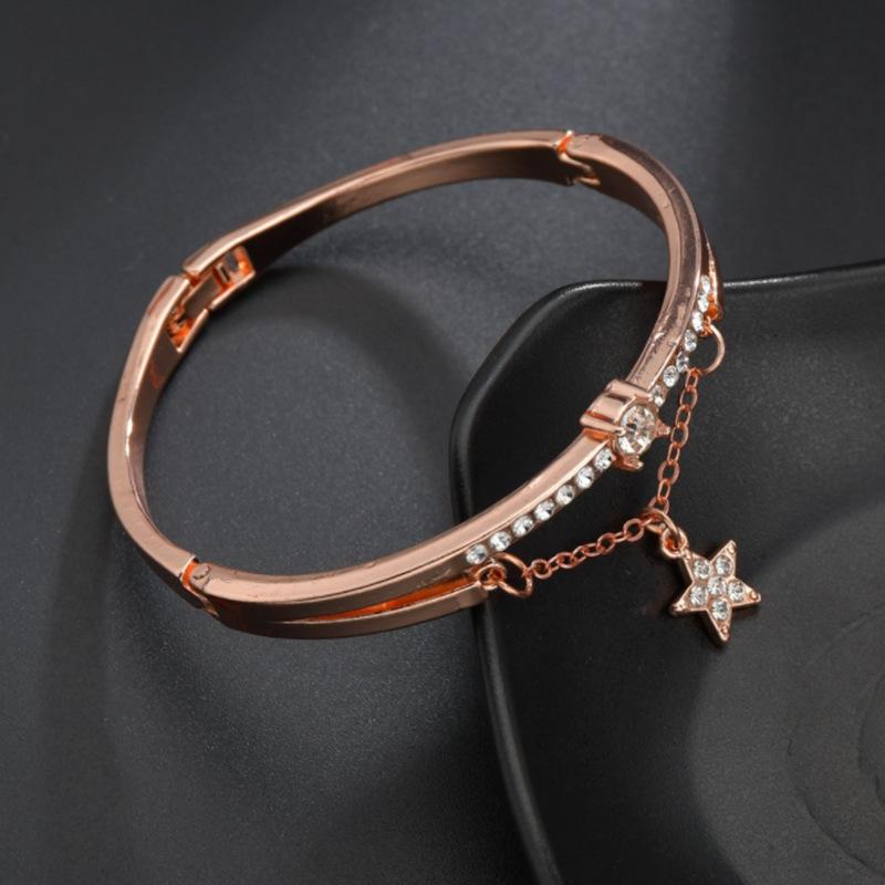 Bangle Light Luxury Rose Gold Silver Color Bracelets Women Diamond Star Charm Bangles Korean Fashion Accessories Gifts Jewelry
Bangle Light Luxury Rose Gold Silver Color Bracelets Women Diamond Star Charm Bangles Korean Fashion Accessories Gifts Jewelry