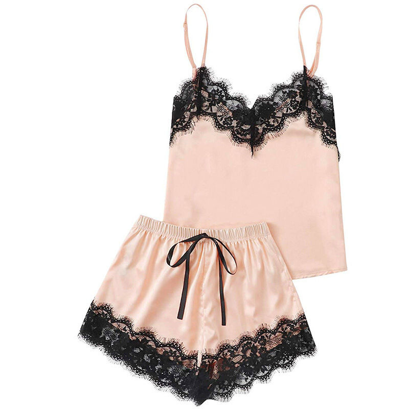 Women's Sleeping Suits Satin Pajamas Set Lace Camis Tops Short Sets V Neck Nightwear Sleeveless Bowknot Pyjamas 2pcs
Women's Sleeping Suits Satin Pajamas Set Lace Camis Tops Short Sets V Neck Nightwear Sleeveless Bowknot Pyjamas 2pcs