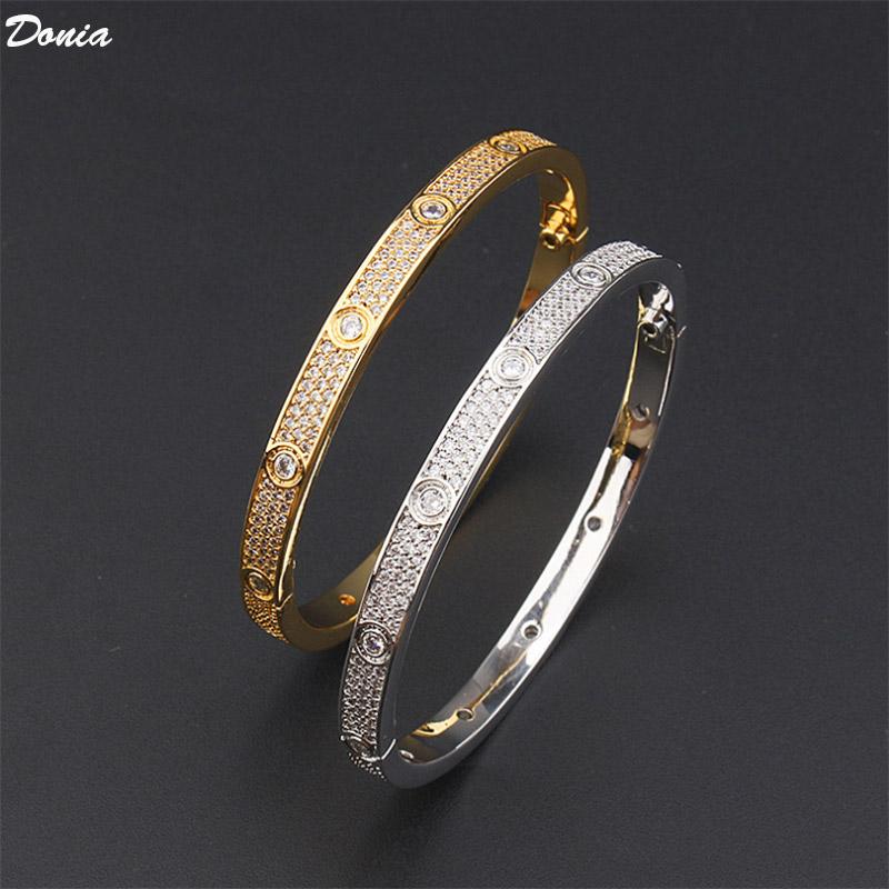 Bangle Donia Jewelry European And American Fashion Wide Zircon Bracelet Men Women Couples Luxury Full
Bangle Donia Jewelry European And American Fashion Wide Zircon Bracelet Men Women Couples Luxury Full