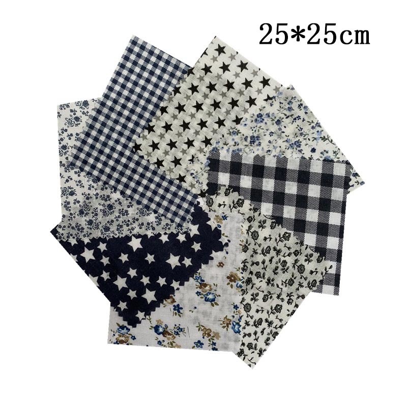 8 Sheets Cotton Star Pattern Patchwork Sewing DIY Handmade 25*25CM Home Supplies Patchwork Sewing Cloth Material
