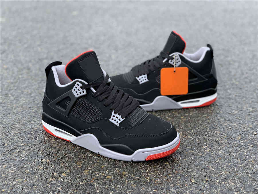 Hottest 4 Bred Man Basketball Shoes Black Cement Grey Summit White Fire Red 4s Sneakers Original 308497-06
Hottest 4 Bred Man Basketball Shoes Black Cement Grey Summit White Fire Red 4s Sneakers Original 308497-06