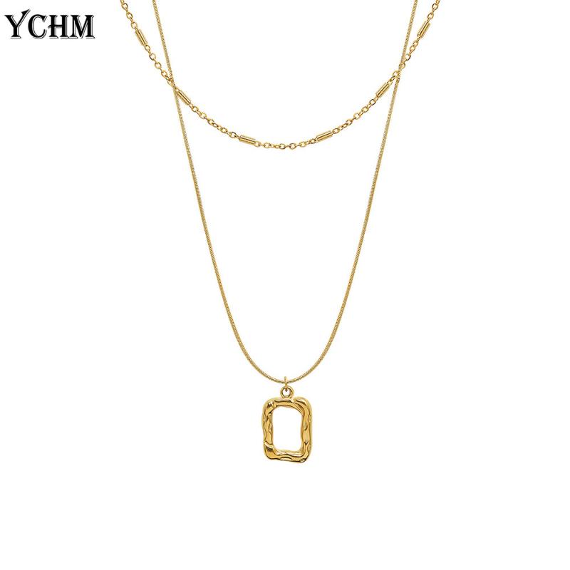 Pendant Necklaces Vintage Geometric Layered Necklace For Women Stainless Steel Fashion Simple 18 K Gold Plated Jewelry YCHM, Silver
Pendant Necklaces Vintage Geometric Layered Necklace For Women Stainless Steel Fashion Simple 18 K Gold Plated Jewelry YCHM, Silver