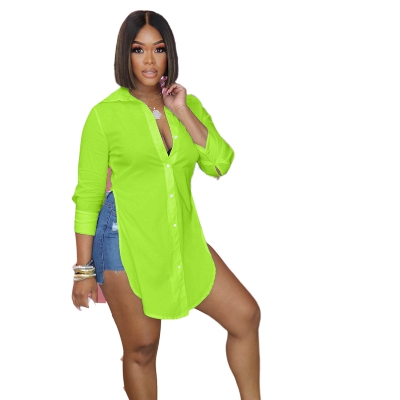 Women Shirts Blouses Plus Size Basic Fashion Solid Color Long Sleeve Side Slit Single-Breasted Office Lady Top Loose Street 210525, Red
Women Shirts Blouses Plus Size Basic Fashion Solid Color Long Sleeve Side Slit Single-Breasted Office Lady Top Loose Street 210525, Red