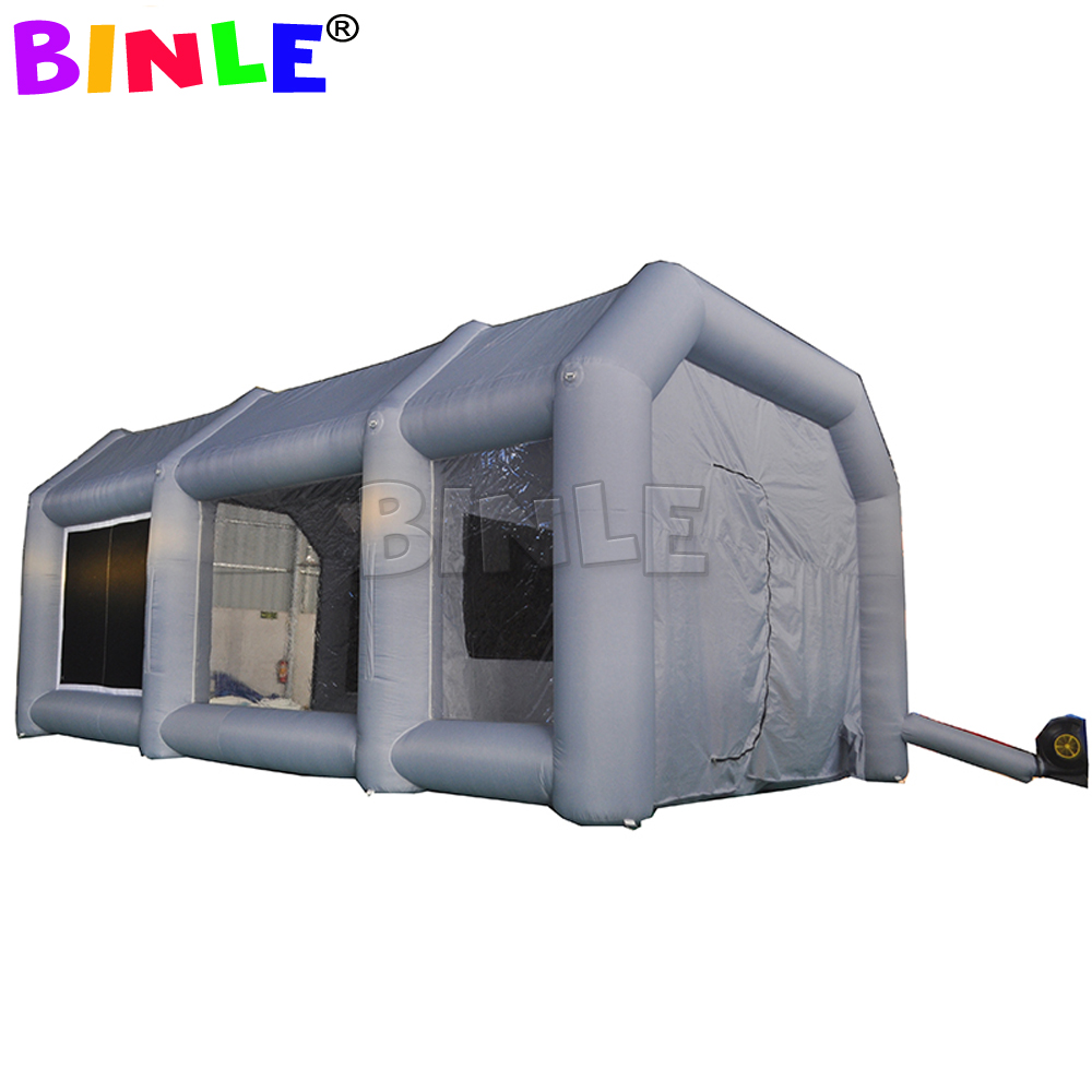 Full set 8x4x3m grey/white/blue/Yellow/purple Inflatable Spray Paint Baking Booth Giant Car Painting room Cabin tent for sale