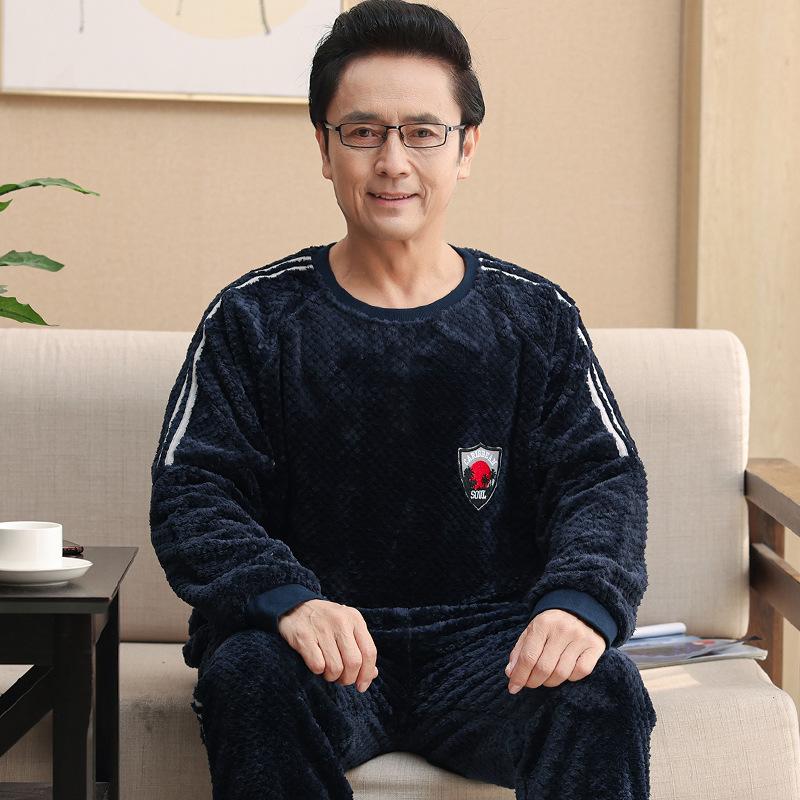 Men's Sleepwear Pajamas Winter Coral Fleece Warm Suit Thick And Flannel Plus Size Middle-aged Home Service, Black;brown
Men's Sleepwear Pajamas Winter Coral Fleece Warm Suit Thick And Flannel Plus Size Middle-aged Home Service, Black;brown