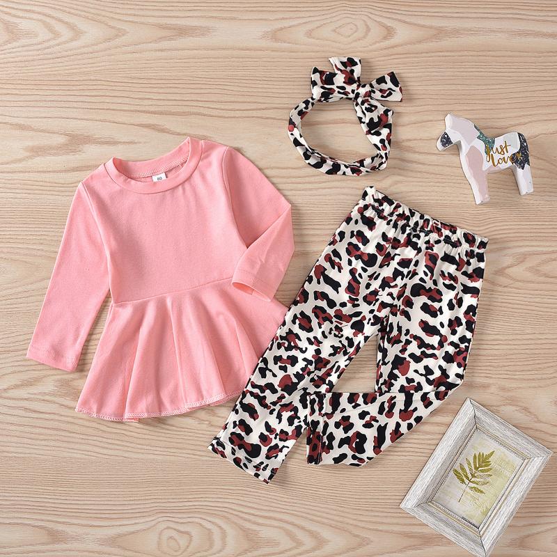 Clothing Sets 1-5Y Toddler Girls 3pcs Set Solid Ruffle T-shirt +Leopard Print Pants +Headbands Spring Autumn Kids Outfit Girl Clothes, White
Clothing Sets 1-5Y Toddler Girls 3pcs Set Solid Ruffle T-shirt +Leopard Print Pants +Headbands Spring Autumn Kids Outfit Girl Clothes, White