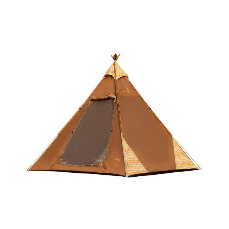 Outdoor 4-Person Indian Pyramid Family Parent-Child Camping Sunshade with Foyer Rainproof Tent(The logistics price Pls Contact us)