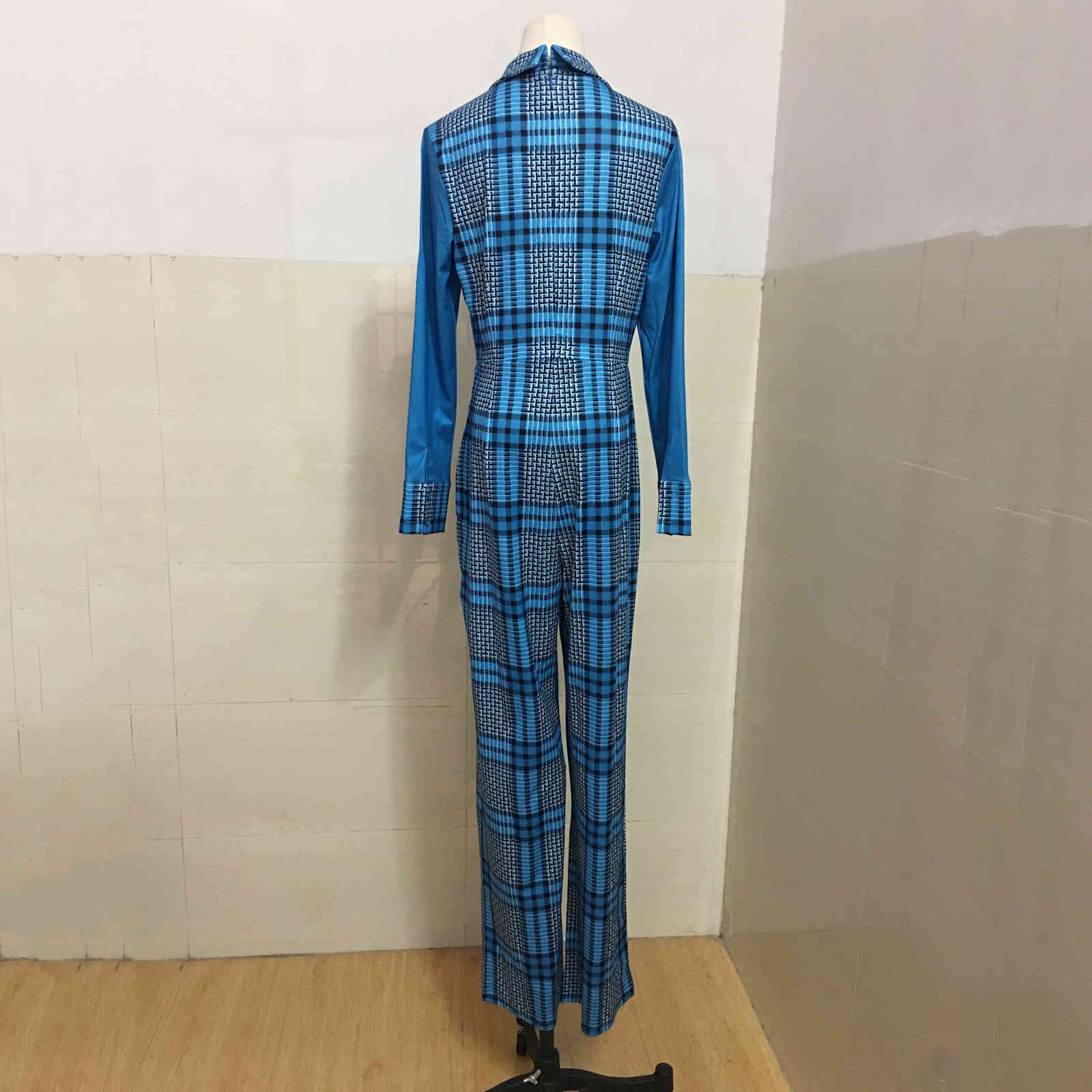 Jumpsuits For Women Long Elegant Fashion Full Sleeve High Waist Official Office Work Business Cloth Rompers & 210510