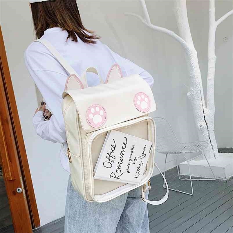 Ita Bag Cat Style Backpacks Paws Kawaii Harajuku Schoolbags for Teenager Girls Transparent Clear Itabag 210922, Blue
Ita Bag Cat Style Backpacks Paws Kawaii Harajuku Schoolbags for Teenager Girls Transparent Clear Itabag 210922, Blue