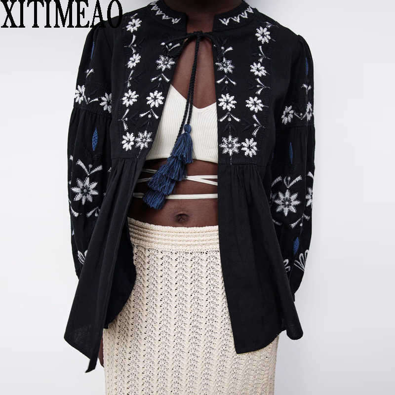 Za Women Autumn Embroidered Shirt Coats Spring Casual Long Sleeve Turndown O Neck Loose Jacket Overcoats 210604, Black
Za Women Autumn Embroidered Shirt Coats Spring Casual Long Sleeve Turndown O Neck Loose Jacket Overcoats 210604, Black