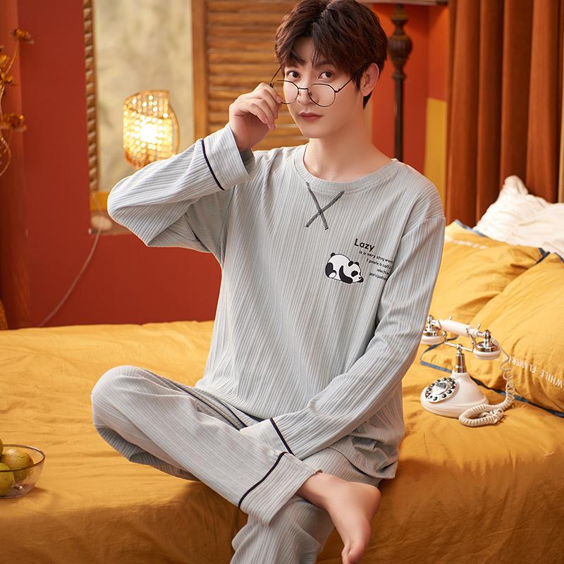 Men's Sleepwear Autumn Winter Cotton Pajamas Casual Gray Long Sleeve Cartoon Panda Set Plus Size 4XL O-Neck Men Homewear, K1030
Men's Sleepwear Autumn Winter Cotton Pajamas Casual Gray Long Sleeve Cartoon Panda Set Plus Size 4XL O-Neck Men Homewear, K1030
