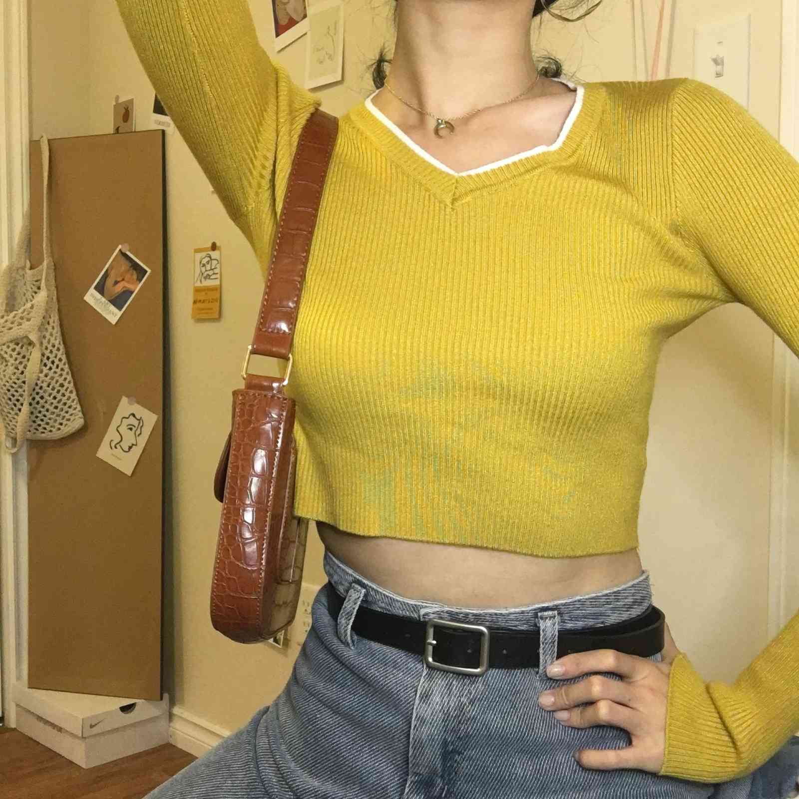 kawaii sexy crop sweater women pink knitted s Streetwear winter clothes pullover full 210521