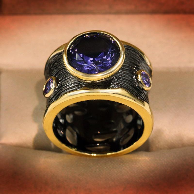 Cluster Rings Antique Design 925 Sterling Silver Big Round Cut Amethyst For Women Vintage Black Gold Cocktail Party Ring Italy Jewelry, Golden;silver
Cluster Rings Antique Design 925 Sterling Silver Big Round Cut Amethyst For Women Vintage Black Gold Cocktail Party Ring Italy Jewelry, Golden;silver