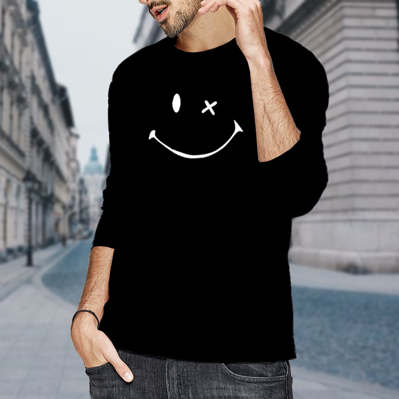 men's loose cotton sweater autumn long sve t-shirt men's round neck comfortable loose men's style, White;black
men's loose cotton sweater autumn long sve t-shirt men's round neck comfortable loose men's style, White;black