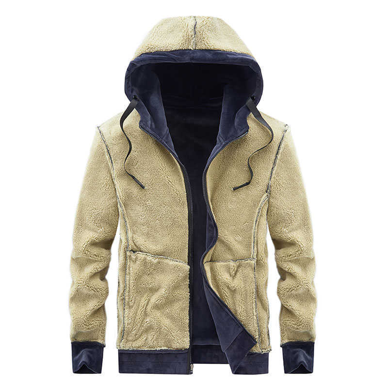 MANTLCONX Winter Mens Jacket Thicken Fleece Jackets Men Autumn Winter Coat Men Hooded Windbreak Outwear Oversize M-8XL 211014