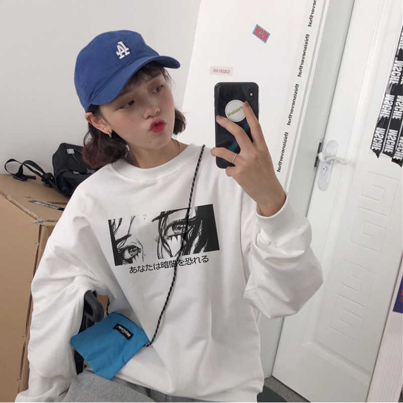 Japanese casual fashion female alphabet Harajuku Gothic dark punk long sleeve loose tops plus velvet ins sweatshirt 210608
Japanese casual fashion female alphabet Harajuku Gothic dark punk long sleeve loose tops plus velvet ins sweatshirt 210608