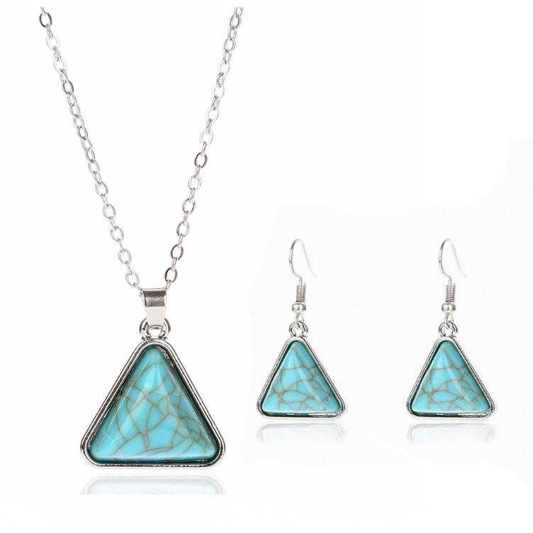 women's triangle beads Tibetan silver turquoise earrings necklace set GSTQS024 fashion gift national style women DIY jewelry sets, As show
women's triangle beads Tibetan silver turquoise earrings necklace set GSTQS024 fashion gift national style women DIY jewelry sets, As show