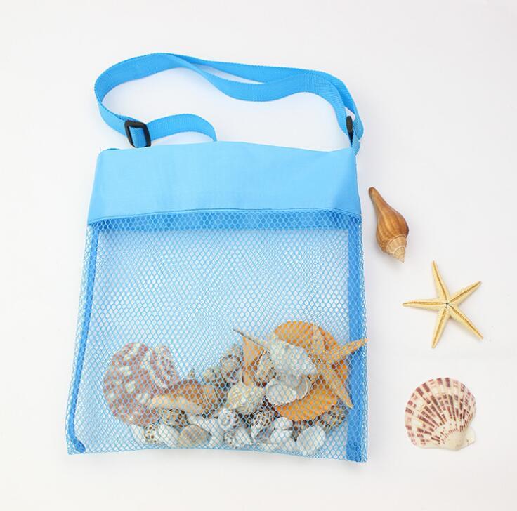23x23cm Amazing Beach Mesh Bag Portable Kid's Oblique Backpack Children's Fun Pouch Toys Sea Shell Storage Supplies Seafront Comf