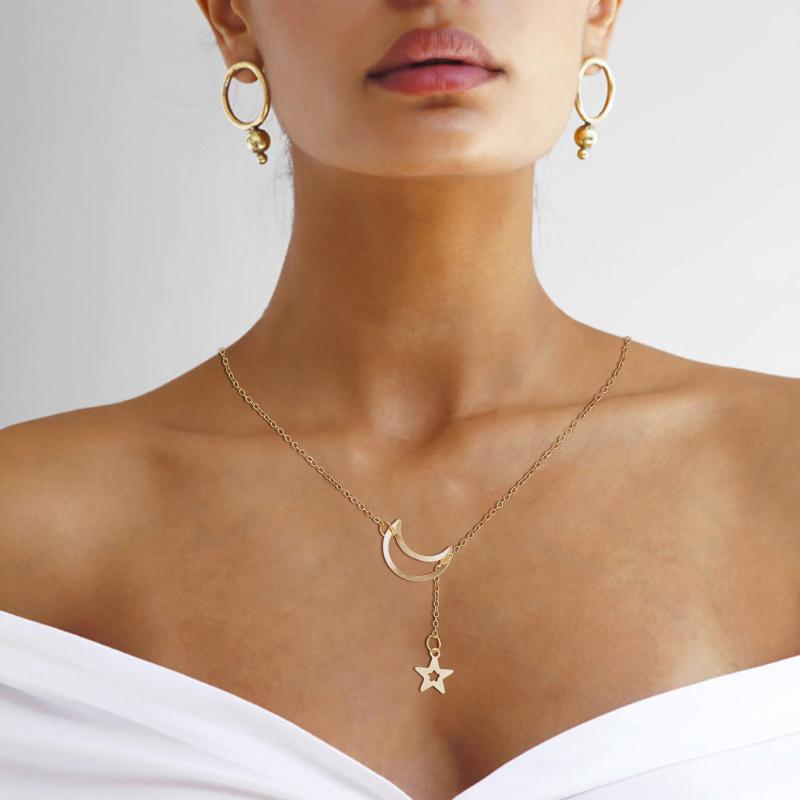 Chains Women Gold Necklaces Paper Wish Card Moon Star Pendant Female Adjustable Friendship Jewelry Gift #W5, Silver
Chains Women Gold Necklaces Paper Wish Card Moon Star Pendant Female Adjustable Friendship Jewelry Gift #W5, Silver