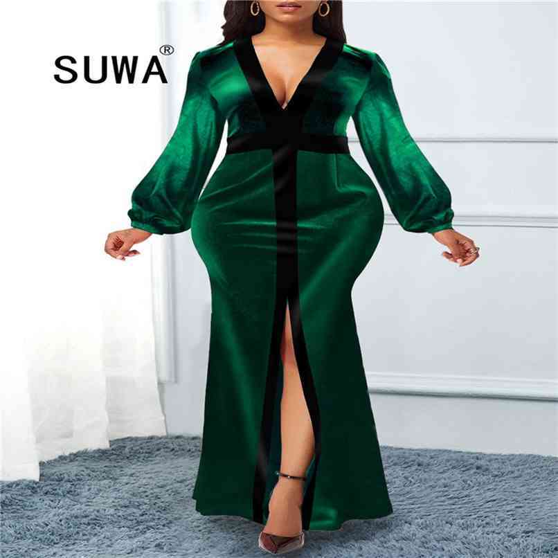Elegant Sexy V Neck High Split Party Wedding Gowns Women Casual Plus Size Slim Velvet Mermaid Maxi Dresses 5XL Free 210525, Burgundy
Elegant Sexy V Neck High Split Party Wedding Gowns Women Casual Plus Size Slim Velvet Mermaid Maxi Dresses 5XL Free 210525, Burgundy