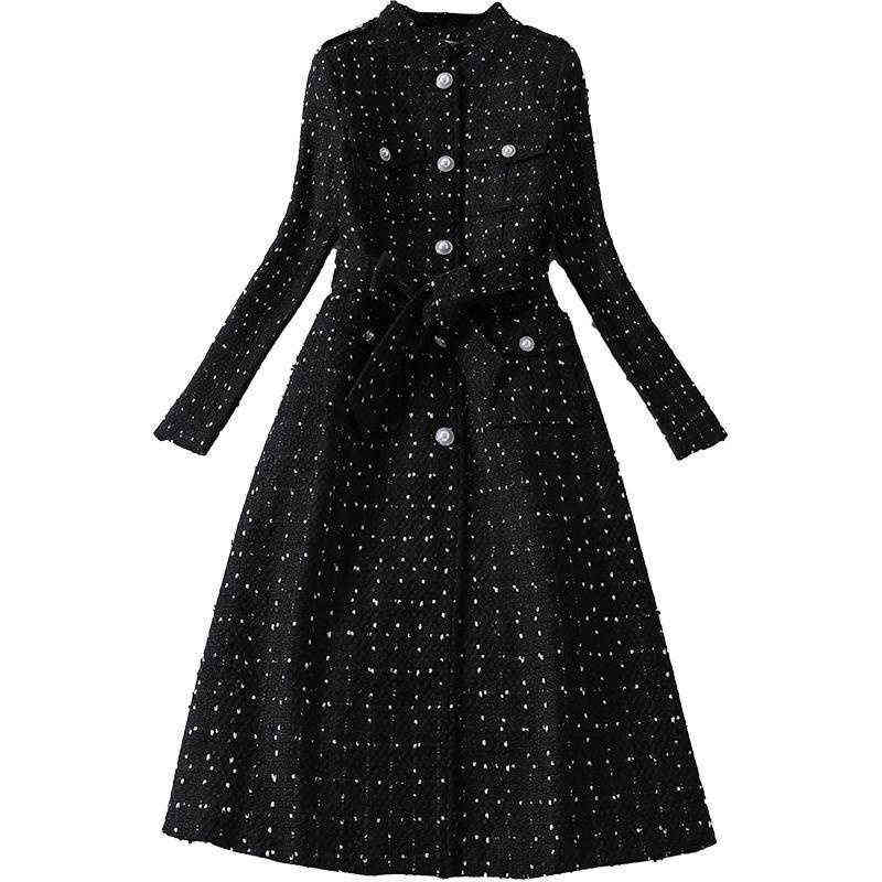 European and American fashion women's long woolen Trench coat autumn and winter new houndstooth tweed windbreaker X1027, As picture
European and American fashion women's long woolen Trench coat autumn and winter new houndstooth tweed windbreaker X1027, As picture