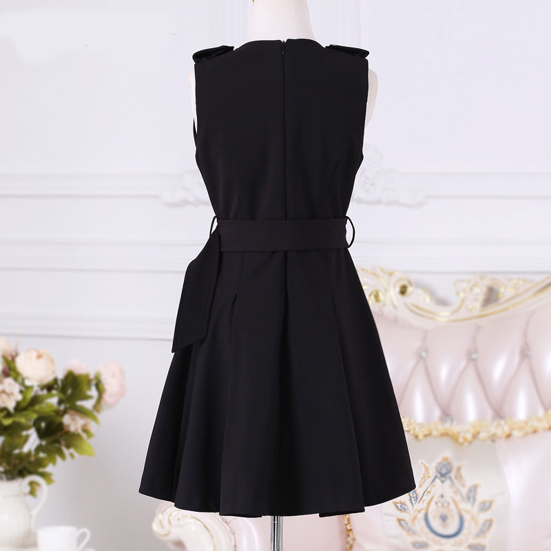 Women Dress Spring And Autumn New Black Zipper Slim British Temperament Lady Student Clothing 201025