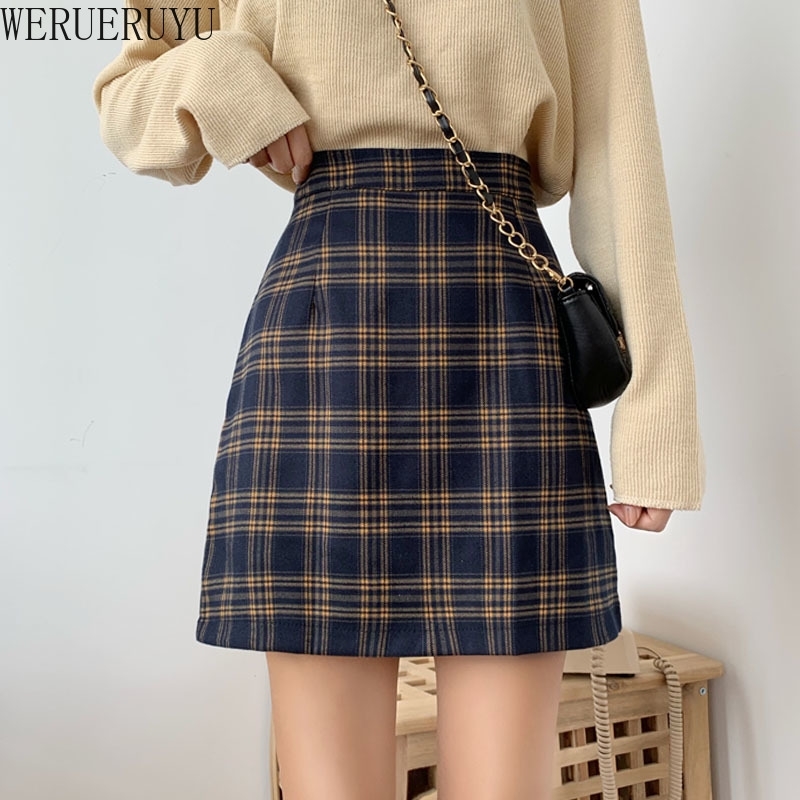 WERUERUYU Winter Woolen Plaid Mini Skirt For Women Autumn Slim Houndstooth High Waist Womens Skirts Female Fashion 210608, Photo color
WERUERUYU Winter Woolen Plaid Mini Skirt For Women Autumn Slim Houndstooth High Waist Womens Skirts Female Fashion 210608, Photo color