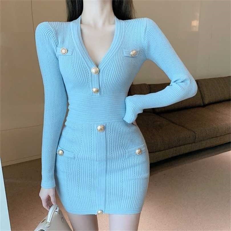 Autumn Winter Korean Fashion Sweet Knitted Sweater Dres Sheath Bodycon Mini Bottomed Robe Femme Vestidos 211109, Blue
Autumn Winter Korean Fashion Sweet Knitted Sweater Dres Sheath Bodycon Mini Bottomed Robe Femme Vestidos 211109, Blue